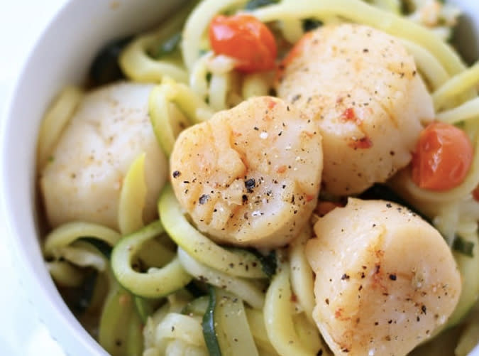 Scallop Scampi with Zucchini Noodles