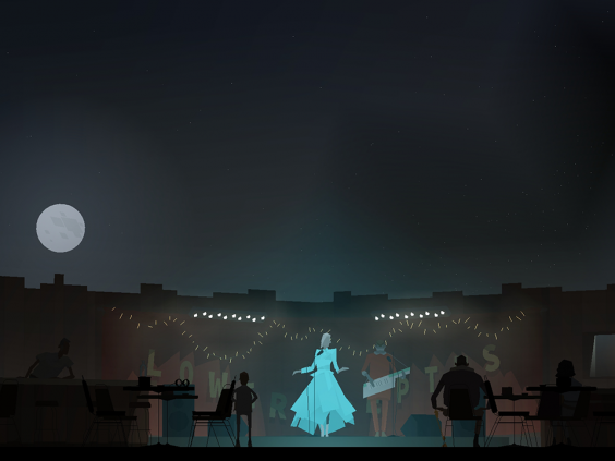 A musical performance echoes into the night sky in the masterful ‘Kentucky Route Zero’ (Cardboard Computer)