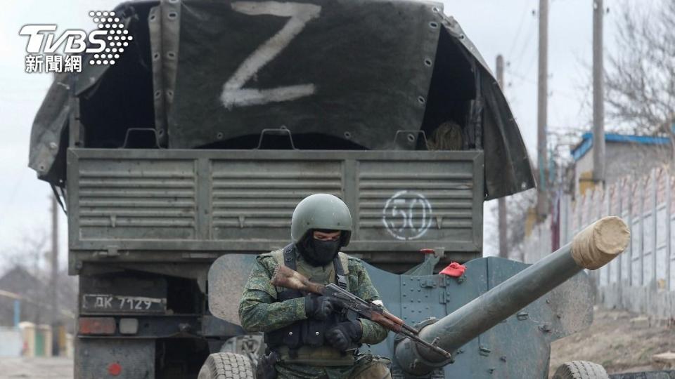 俄羅斯軍用車噴上大大的Z字。（圖／達志影像路透社）