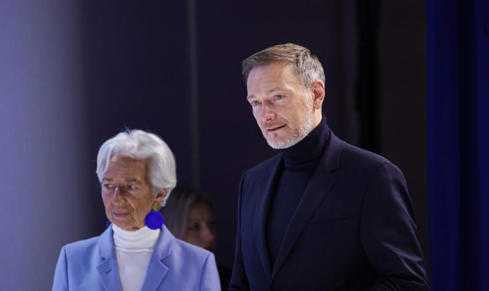 Christian Lindner (FDP), Bundesminister der Finanzen, und Christine Lagarde, Präsidentin der Europäischen Zentralbank. - Copyright: picture alliance/dpa | Hannes P Albert