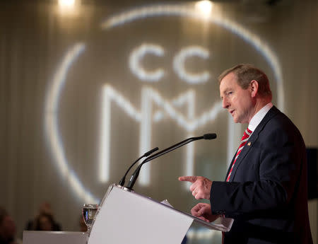 Ireland's Taoiseach (Prime Minister) Enda Kenny speaks at a luncheon hosted by the Chamber of Commerce of Metropolitan Montreal during his visit to Montreal, Quebec, Canada May 4, 2017. REUTERS/Christinne Muschi