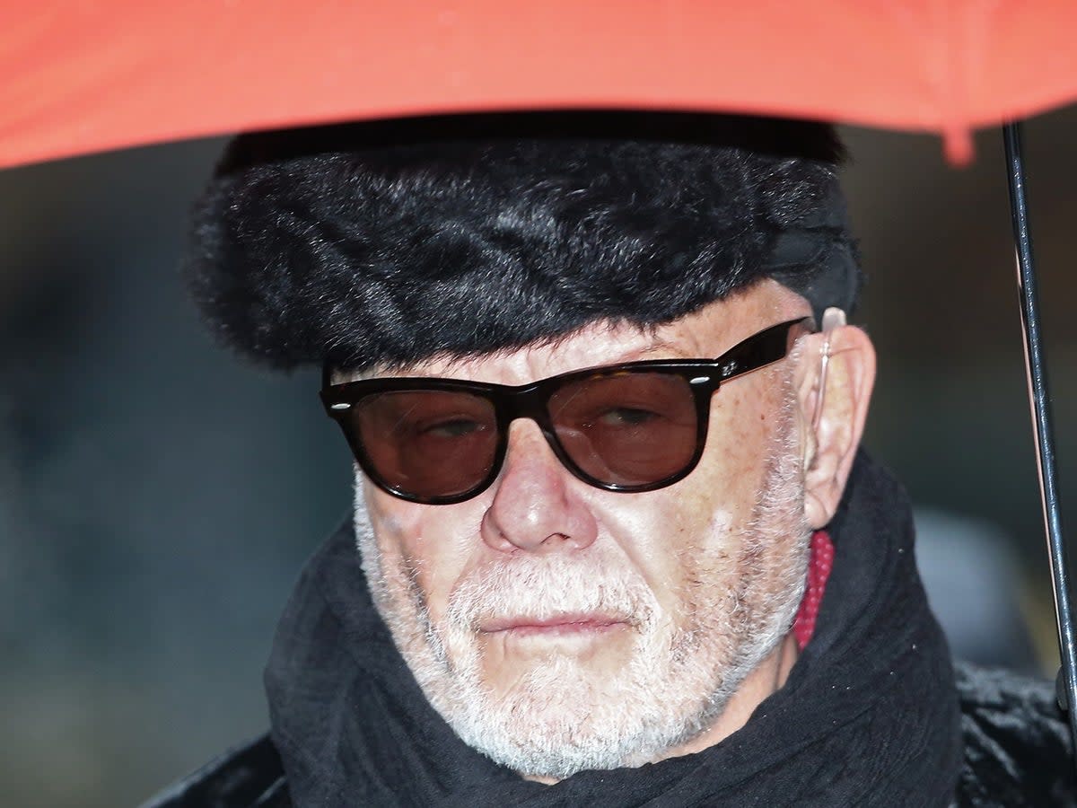 Gary Glitter, real name Paul Gadd, arrives at Southwark Crown Court on 5 February, 2015 in London, England (Getty Images)