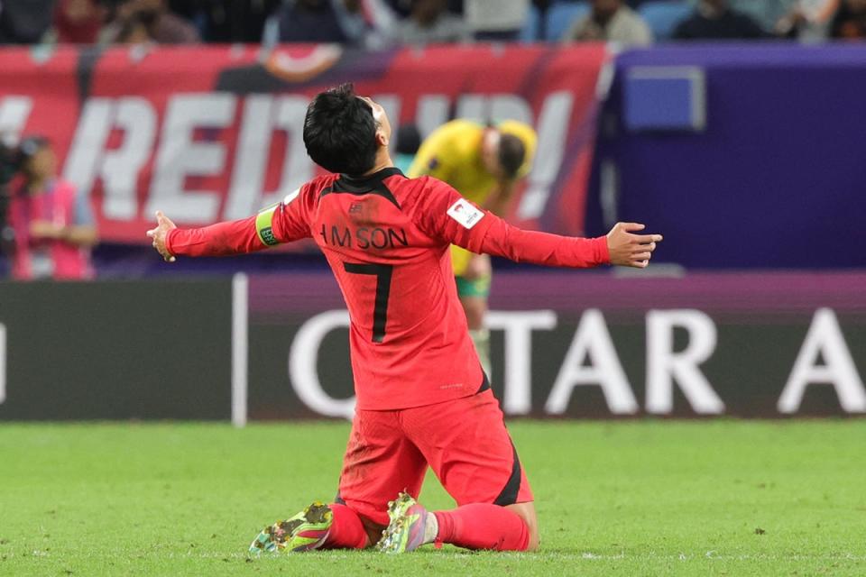 Late drama: Tottenham's Heung-min Son scored the winner for South Korea (AFP via Getty Images)
