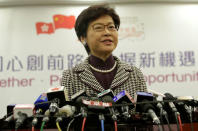 Hong Kong leader-elect Carrie Lam attends a news conference in Beijing, China April 11, 2017. REUTERS/Jason Lee