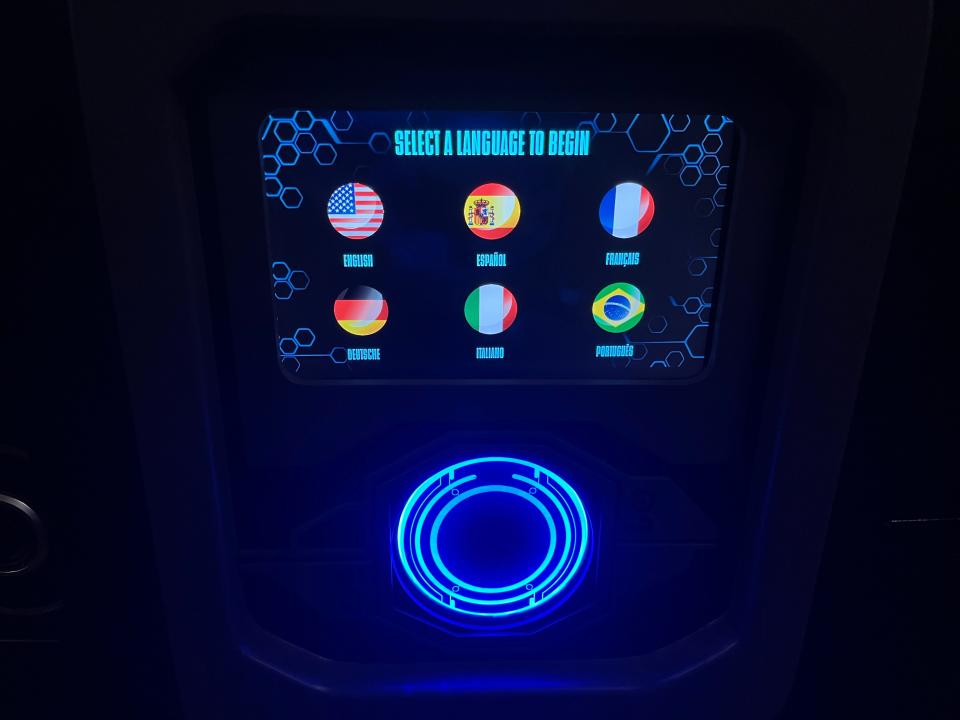 locker number locator screen in the exit for tron coaster at magic kingdom