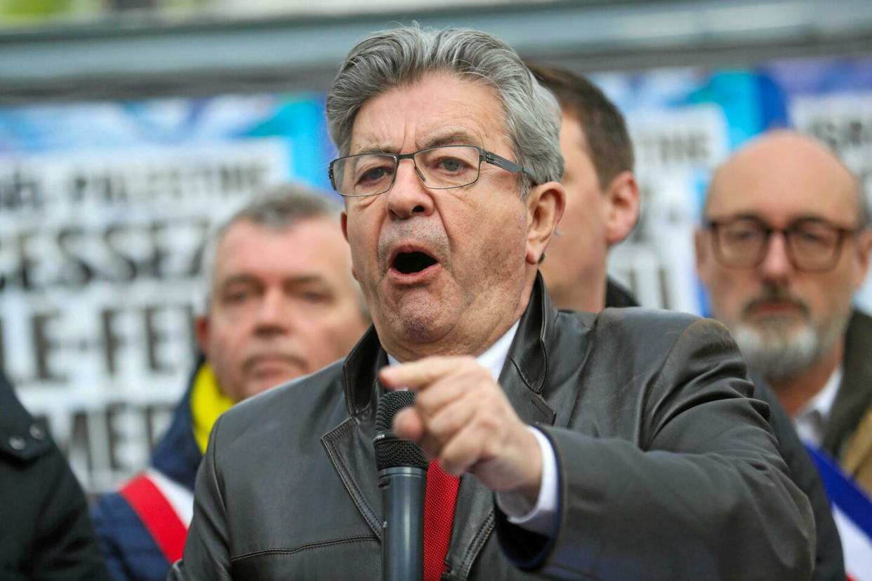 Jean-Luc Mélenchon va tenir une conférence à Sciences Po Paris ce lundi 22 avril 2024.  - Credit:FRANCOIS GREUEZ/SIPA