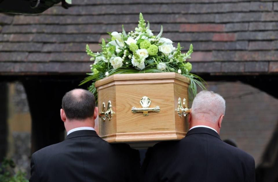 Spending on each funeral rose from £2,461 in the first half of last year to £2,628 in the first six months of 2021, Dignity said (PA) (PA Wire)