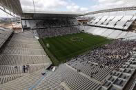 Arena de Sao Paulo Stadium, one of the venues for the 2014 World Cup, before a soccer match test in the Sao Paulo district of Itaquera. (Paulo Whitaker/Reuters)