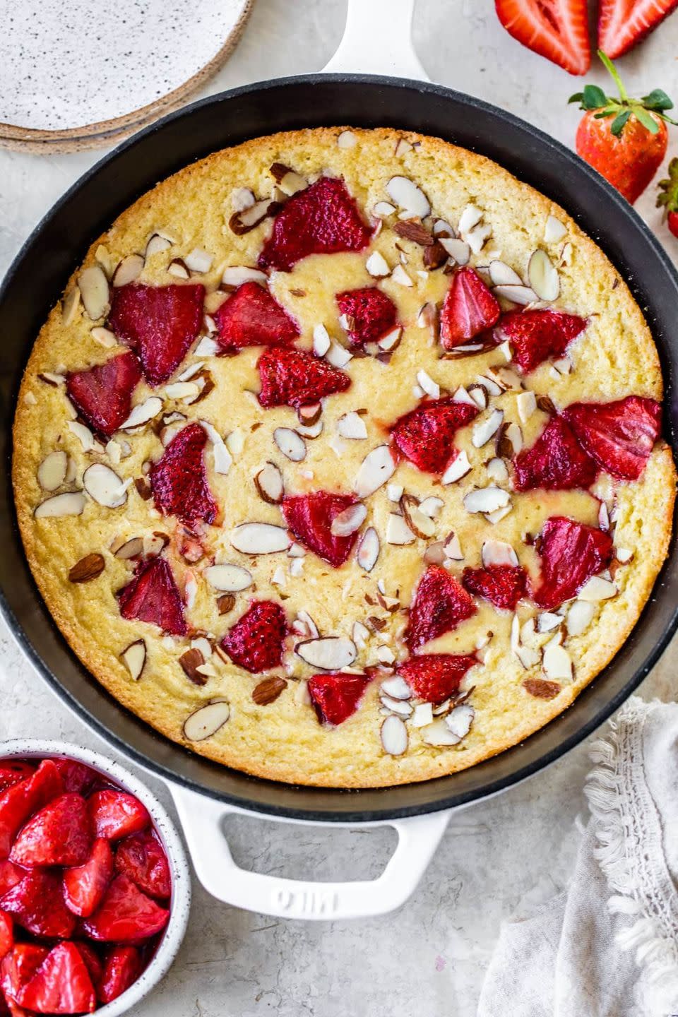 campfire desserts roasted strawberry skillet cake