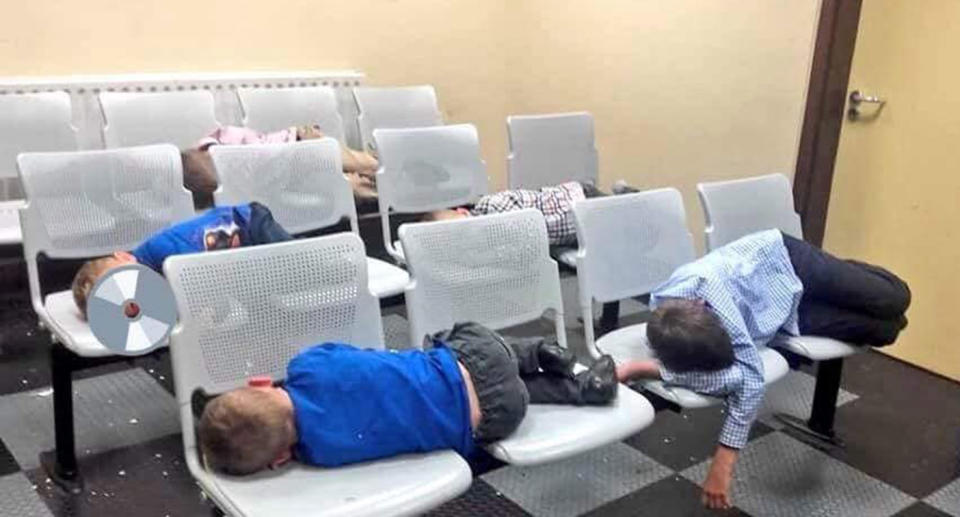 The mother and six of her children had to spend the night at a police station after emergency accommodation could not be found. Source: Inner City Helping Homeless/ Facebook