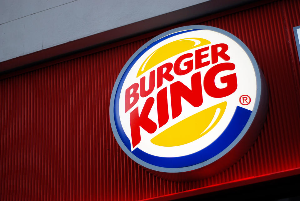 Liverpool, England - March 6, 2011: The sign of Burger King in Liverpool. Burger King is a global chain of hamburger fast food restaurants headquartered in unincorporated Miami-Dade County, Florida, United States.