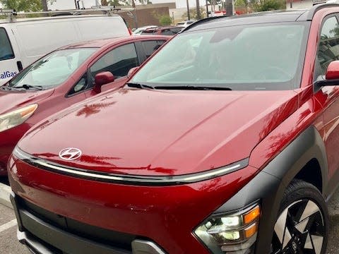 The 2024 Hyundai Kona Limited AWD parked in a mall in Santa Barbara, California.