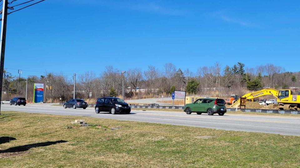 Construction crews with Wilson-Covington Construction work on a new Sheetz gas station that is being built at 5440 Asheville Highway in Fletcher, just off of Interstate 26. It is directly across from the DQ Grill & Chill gas station.