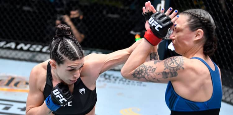 Mackenzie Dern punches Nina Nunes (Ansaroff) at UFC Vegas 23