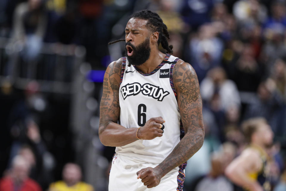 Center DeAndre Jordan will start for the Brooklyn Nets under interim head coach Jacque Vaughn. (AP Photo/Michael Conroy)