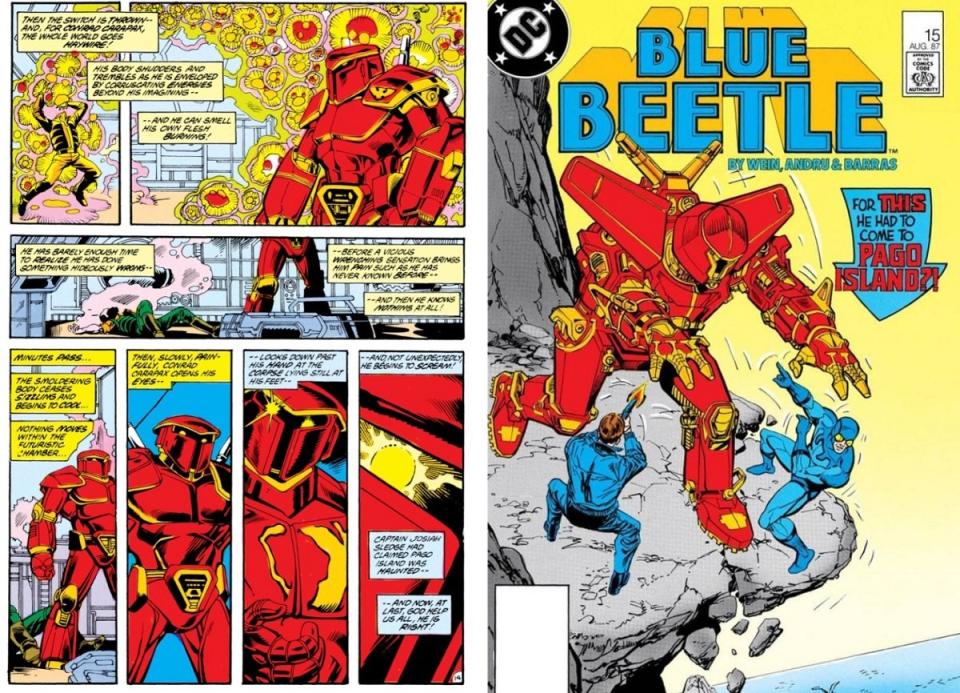 The origin story of Conrad Carapax from the Blue Beetle comics of the 1980s.