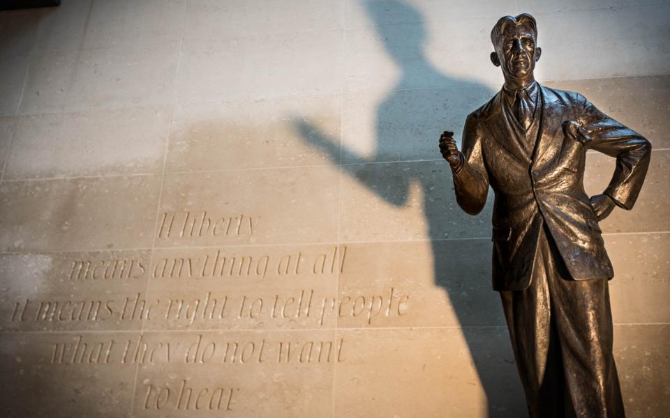 A statue of George Orwell, erected outside the BBC Broadcasting House building in 2017 - John Nguyen/JNVisuals