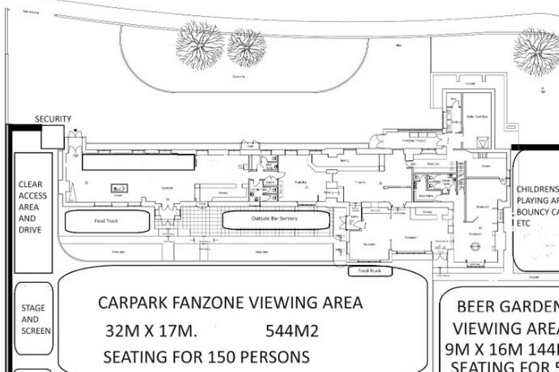 Proposed fanzone at the Great Lyde in Yeovil