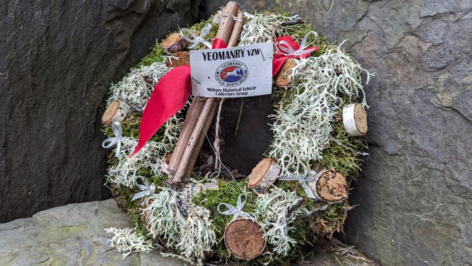 memorial wreath from belgian ww2 vehicle collectors group