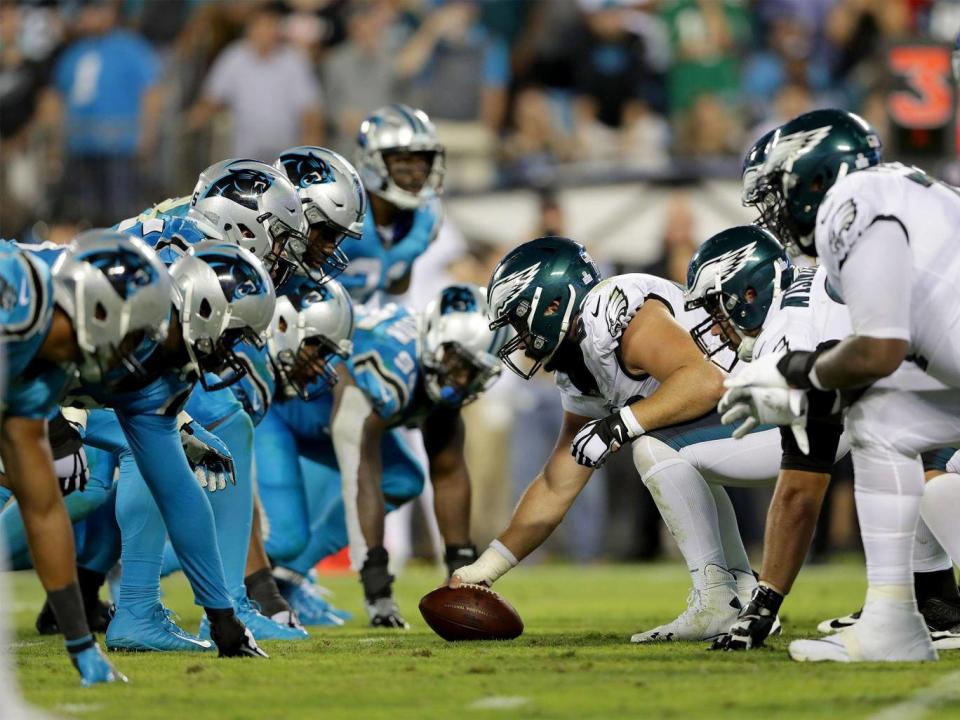 The Carolina Panthers were beaten up front by the Eagles (Getty 2017)