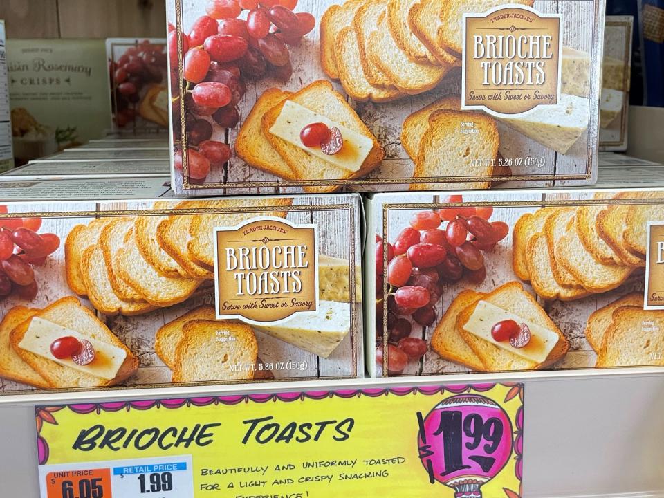 trader joe's brioche toasts in display