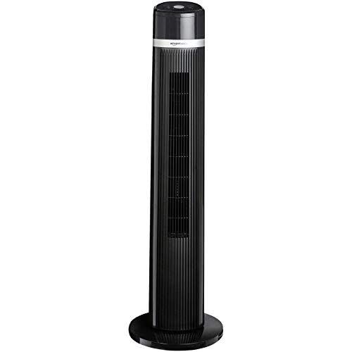 49) Amazon Basics Oscillating 3 Speed Tower Fan with Remote