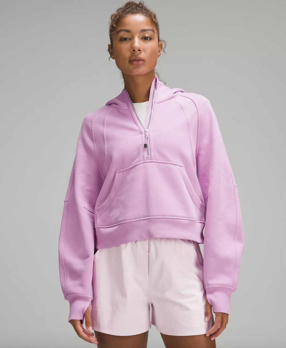 Scuba Oversized Half-Zip Hoodie in Dahlia Mauve (Photo via Lululemon)