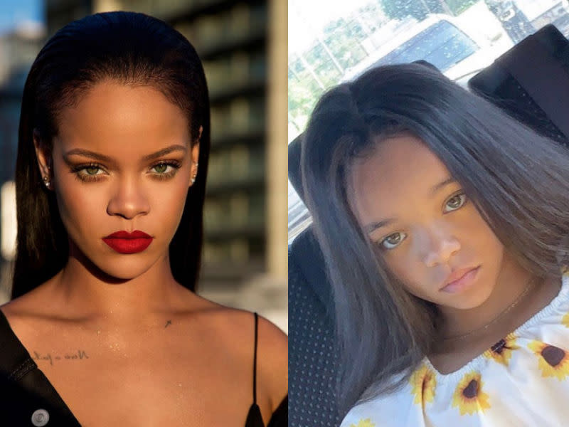 Rihanna stunned fans when she posted a photo of her mini me. Now, the internet can't get over 7-year-old Ala'a. (Photo: Instagram)