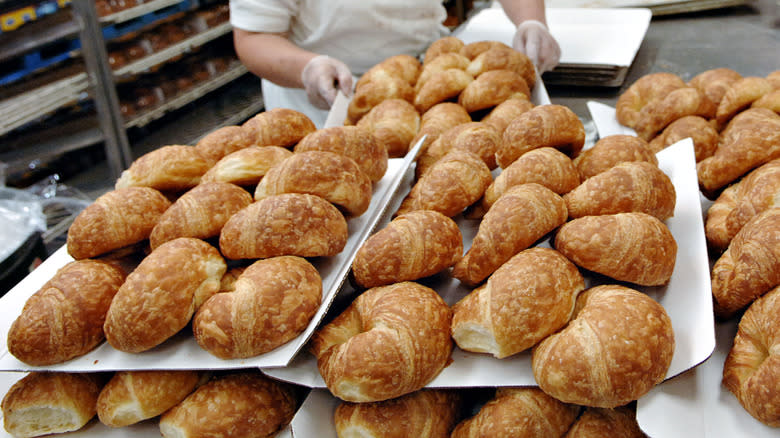 Trays of Costco round croissants