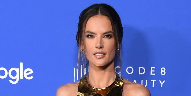 Alessandra Ambrosio wears lilac sports bra for boxing workout