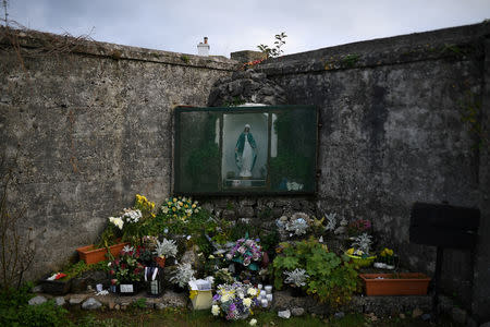 FILE PHOTO: A shrine dedicated to children lost at the site of the Tuam babies graveyard where the remains of 796 babies were uncovered at a former Catholic home in Tuam, Ireland, September 29, 2018. REUTERS/Clodagh Kilcoyne/File Photo