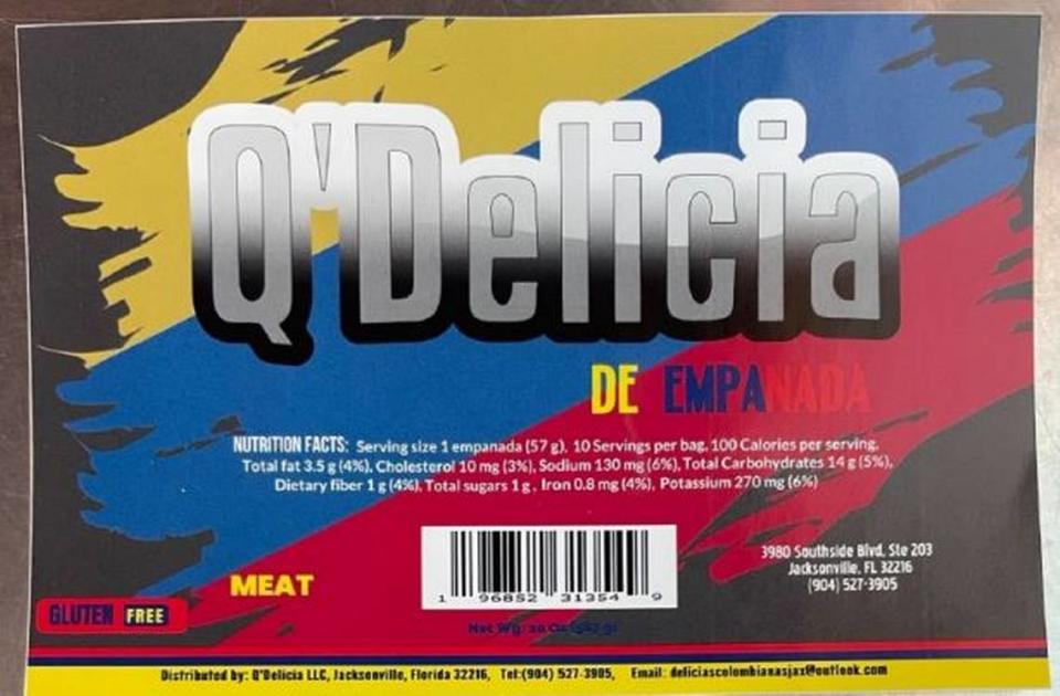 Q’Delicia Meat Empanadas label