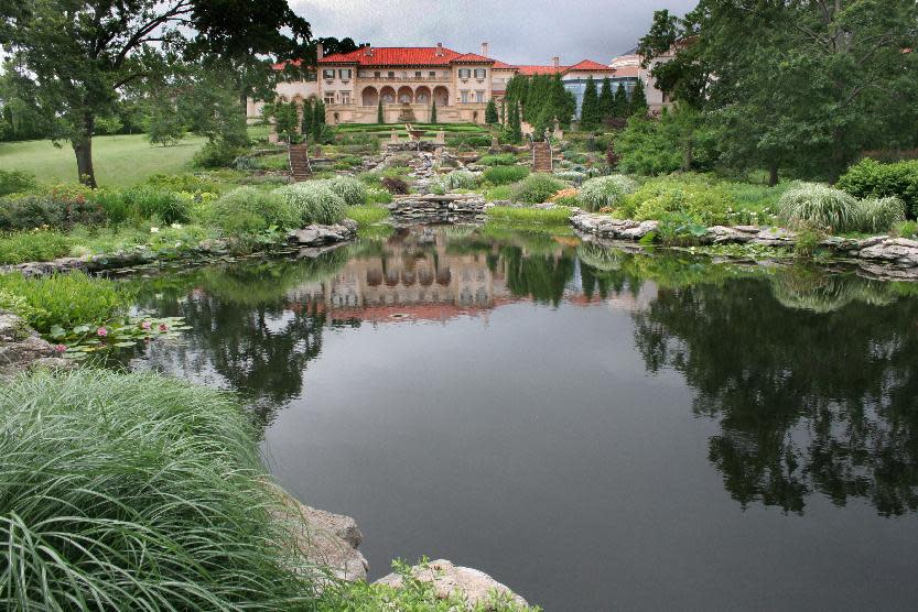 This undated photo provided by the Tulsa Regional Chamber shows the Philbrook Museum of Art, 10 minutes south of downtown Tulsa, Okla. The museum's collection of fine art is housed in what was once the 72-room private villa of oilman Waite Phillips' family. The grounds include a magnificent 23-acre garden. (AP Photo/Tulsa Regional Chamber, Don Sibley)