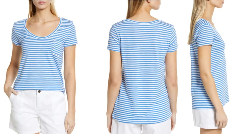 Caslon Rounded V-Neck T-Shirt - Nordstrom, $14 (originally $24)