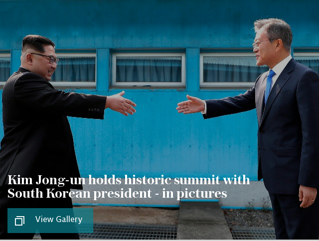 Kim Jong-un holds historic summit with South Korean president - in pictures