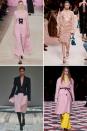 <p>Pink has long been a romantic color among the fashion set, but it's staging a triumphant comeback in a pastel hue this season. Sorbet pink hit the fall 2020 runways in dress, coat, quilted skirt, and even eyewear form. It's a soft approach to adding color to your wardrobe.</p><p><em>Clockwise from top left: Giambattista Valli, Fendi, Miu Miu, Alexander McQueen</em></p>