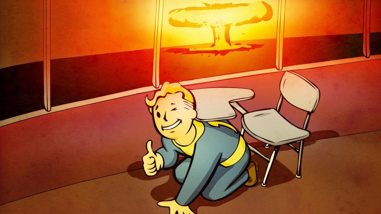 Vault Boy demonstrates how to duck and cover. 