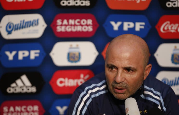 Argentina coach Jorge Sampaoli. Photo:EFE/Wallace Woon