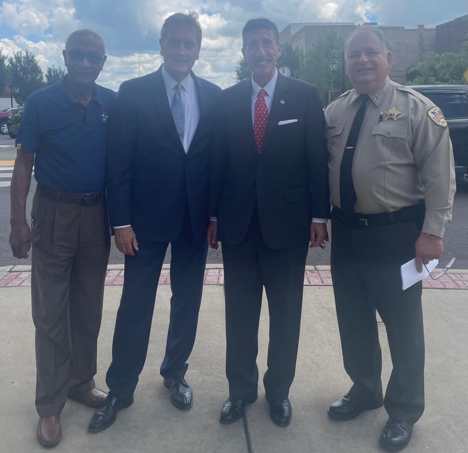 Johnny Shaw, Clayburn Peeples, David Kustoff, and Billy Garrett, Jr. were ready to celebrate local first responders on Friday.