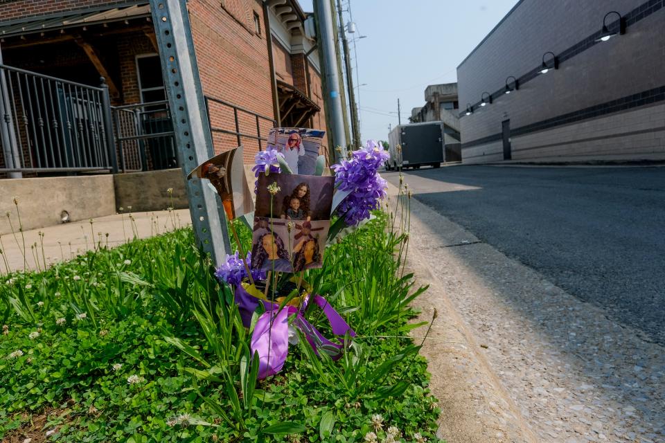 A memorial for Jamea Harris on Grace Street next to the Houndstooth, as seen Thursday, May 25, 2023.