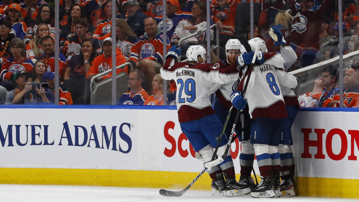 The Colorado Avalanche are off to the Stanley Cup Final after closing out the Oilers in Game 4 on Monday night in Edmonton. (Photo via USA TODAY Sports)