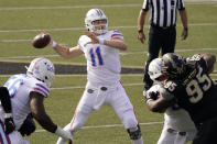 Florida quarterback Kyle Trask (11) passes against Vanderbilt in the first half of an NCAA college football game Saturday, Nov. 21, 2020, in Nashville, Tenn. (AP Photo/Mark Humphrey)