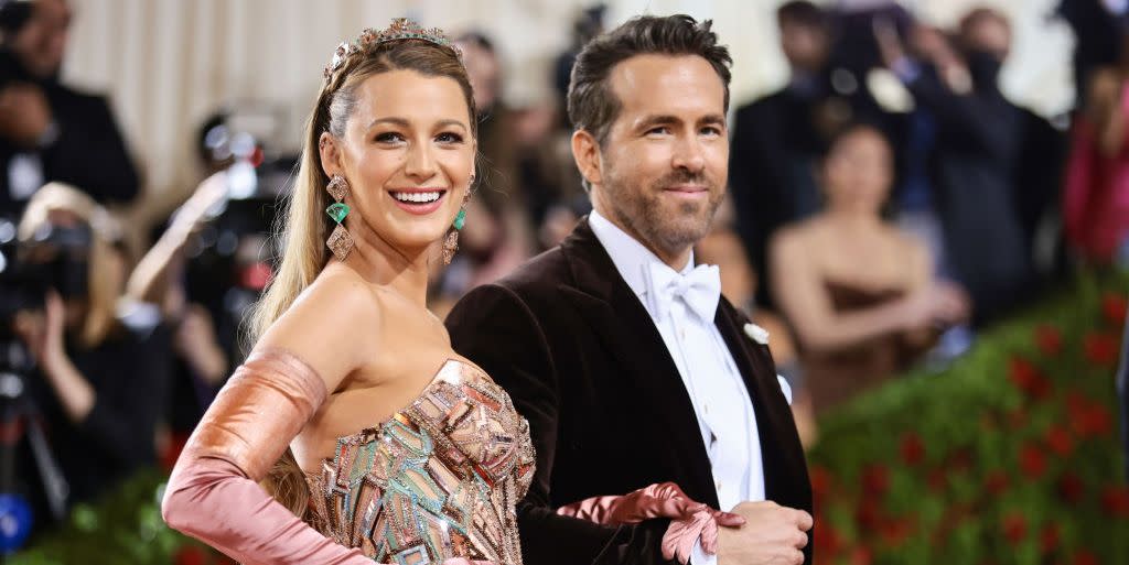 new york, new york   may 02 l r blake lively and ryan reynolds attend the 2022 met gala celebrating in america an anthology of fashion at the metropolitan museum of art on may 02, 2022 in new york city photo by jamie mccarthygetty images