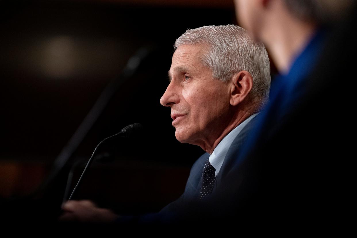 Dr. Anthony Fauci, Director of the National Institute of Allergy and Infectious Diseases, testifies at a Senate Health, Education, Labor, and Pensions Committee hearing at the Dirksen Senate Office Building on July 20, 2021 in Washington, DC.