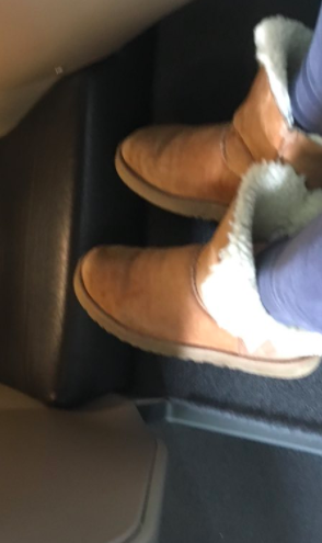 Booted out: the Human League vocalist's picture of her Ugg footwear (Joanne Catherall)