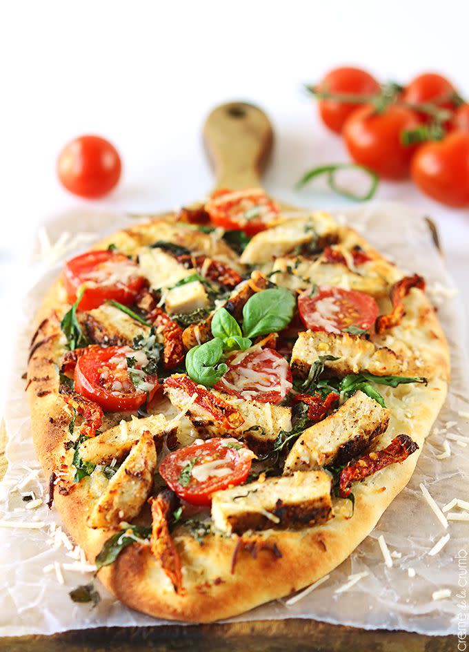 <p><span>You're going to want to turn all your favorite pasta flavors into flatbreads.</span></p><p><span>Get the recipe at <a href="http://lecremedelacrumb.com/2014/04/chicken-florentine-flatbread.html" rel="nofollow noopener" target="_blank" data-ylk="slk:La Creme de la Crumb" class="link ">La Creme de la Crumb</a>.</span><br></p>