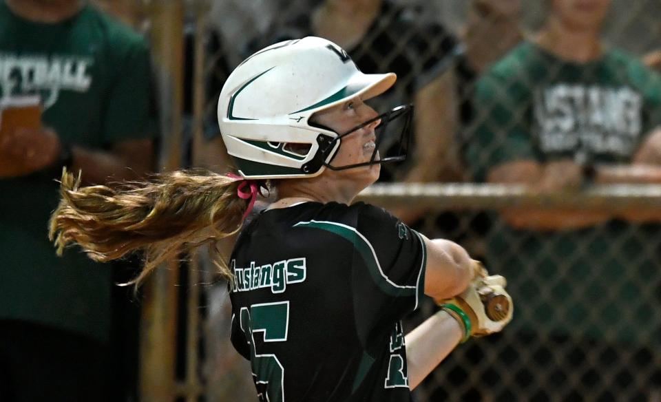 Lakewood Ranch's Amanda Lee at bat against Braden River, Thursday night March 9, 2023, at Lakewood Ranch High.