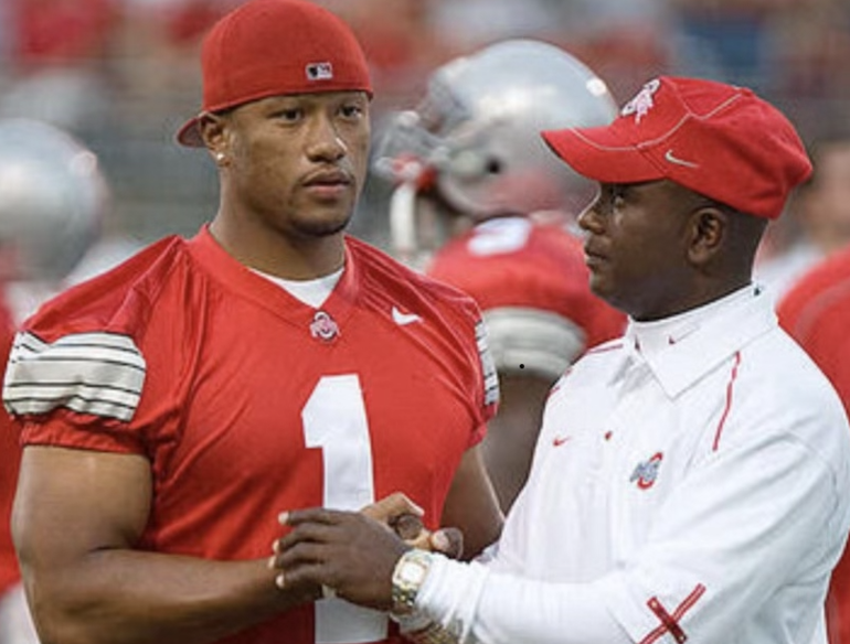 The roots of Marcus Freeman, pictured with Darrell Hazell during their time at Ohio State, begin in Dayton, where he excelled in sports, including taekwondo. (Special to Yahoo Sports) 
