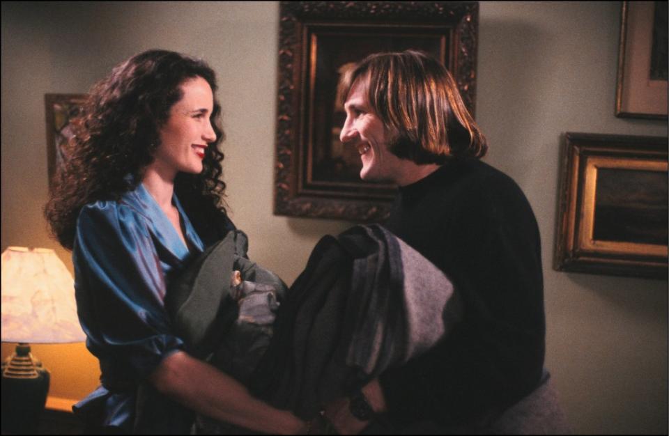 Depardieu with actress Andie McDowell in a scene from “Green Card.” Gamma-Rapho via Getty Images