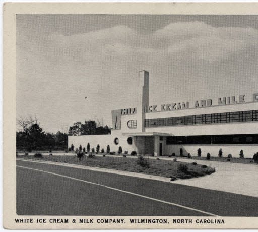 White’s Ice Cream and Milk Company was one of Wilmington leading businesses. Mid-war their ice cream production ceased: “gone to war.” The owner, E. L. White, later became mayor and an early benefactor of Wilmington College (UNCW).